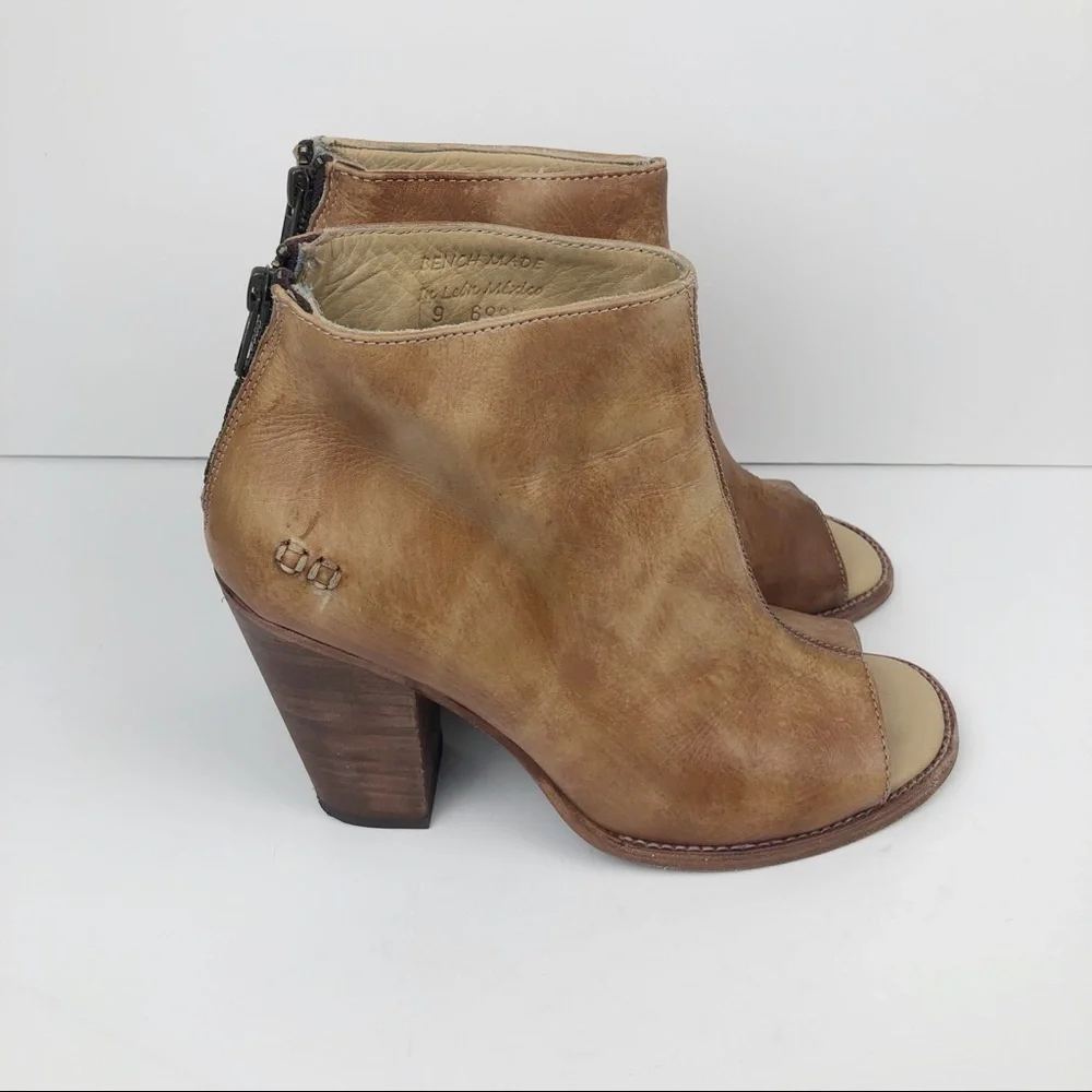 Bed Stu Onset Leather Peeptoe Booties - Picture 3 of 13